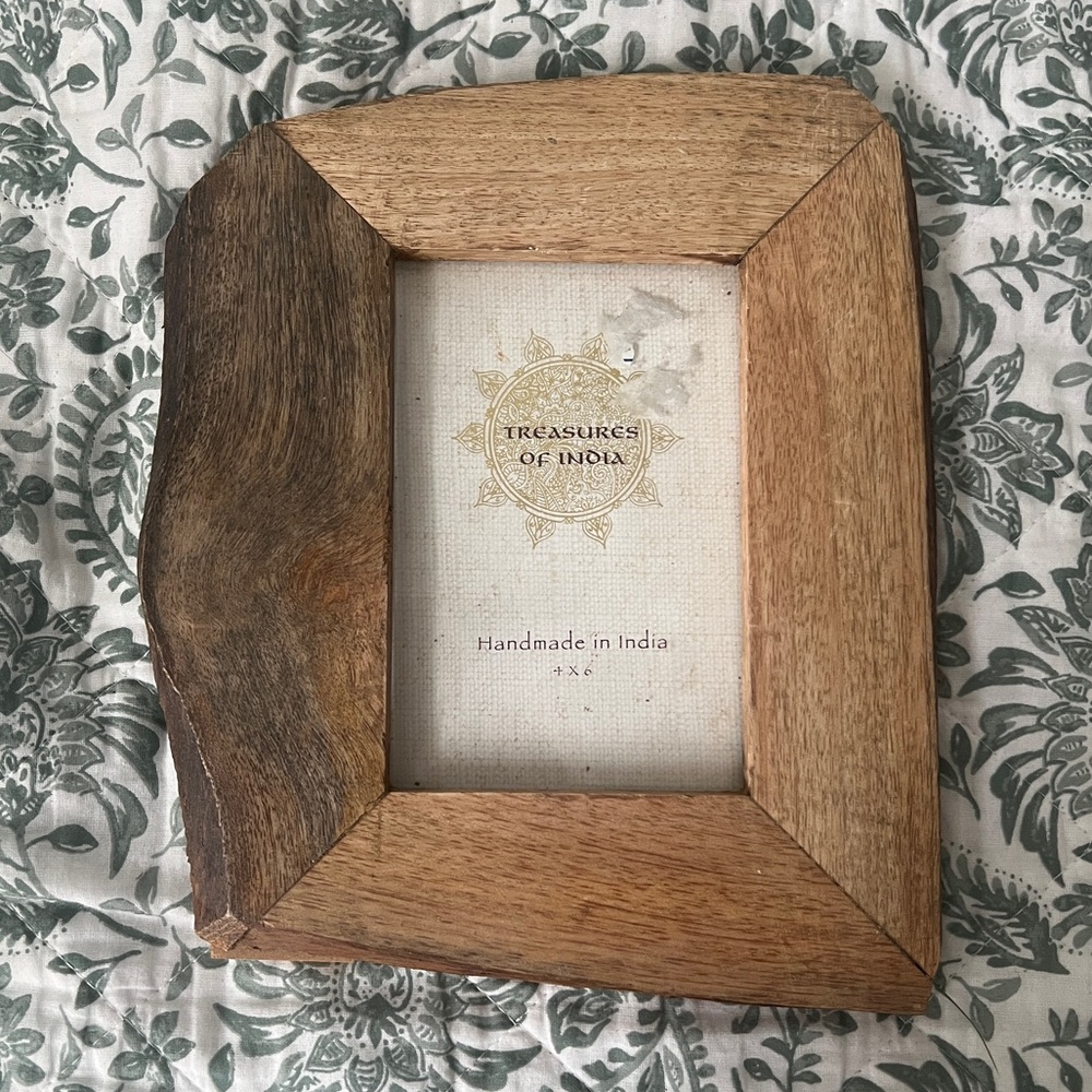 Treasures of India 4x6” frame. Rustic wood. Brand new.